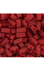 Miyuki half tila 5x2.4mm beads - Matted metallic brick red HTL-2040